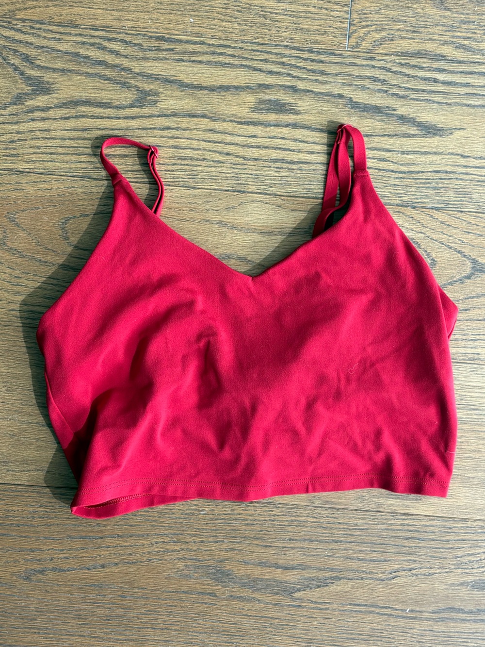Athleta Crimson Red V-Neck Lightweight Sports Bralette